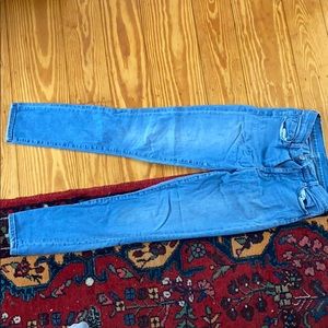 High rise blue jeans 27W good condition, used.